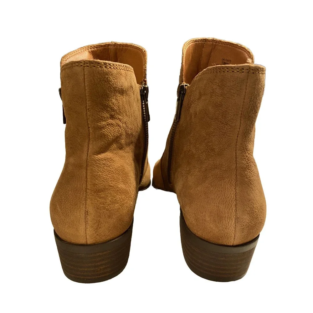 New Lucky Brand TAYTI Topogan Tan Point Toe Western Cowboy Boot Ankle Booties 12